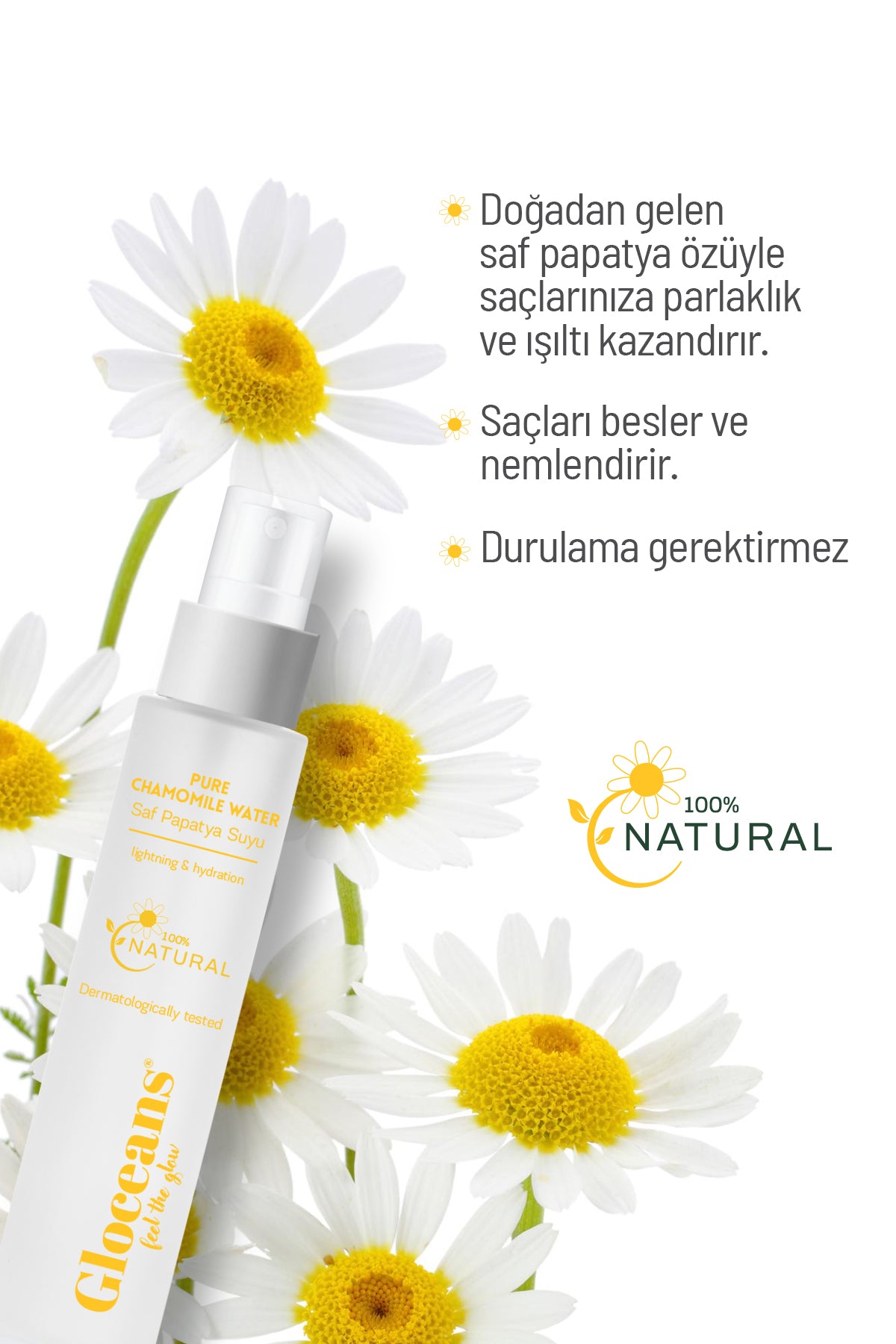 Papatya Suyu %100 Doğal ve Saf Saç Toniği 100 ml